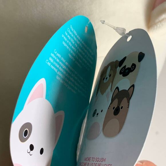 Squishmallows Charlie Bull Terrier Dog 8" Plush Black Eye White Pup Soft Puppy - Picture 8 of 16